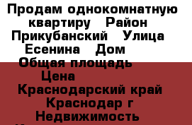 Продам однокомнатную квартиру › Район ­ Прикубанский › Улица ­ Есенина › Дом ­ 94 › Общая площадь ­ 44 › Цена ­ 1 250 000 - Краснодарский край, Краснодар г. Недвижимость » Квартиры продажа   . Краснодарский край,Краснодар г.